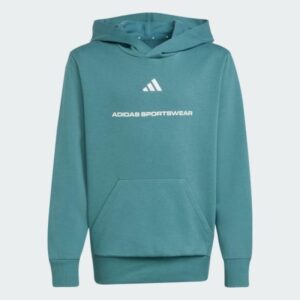Adidas Slogan Fleece Hettegenser Barn Grønn