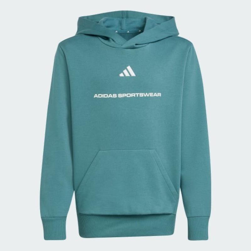 Adidas Slogan Fleece Hettegenser Barn Grønn