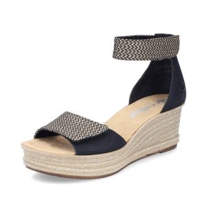 Ikke definert-Rieker Rimo-Wildebuk sandal Dame Sort-Gull.–E. Sørdahl-2 Rieker Sandal Dame