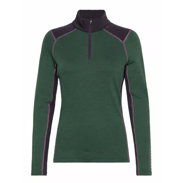 Helly Hansen-W Lifa Merino Midw 1-2 Zip-49377-E. Sørdahl-1 Helly Hansen Ulltrøye Dame Grønn