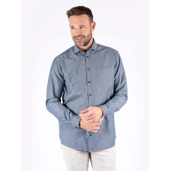 Ikke definert-Fellini Skjorte M-Knapp PreEnd MørkBlå Herre–E. Sørdahl-1 Skjelland Fellini Skjorte M/Knapp PreEnd MørkBlå Herre